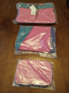 3 Pk Children Kid Luggage Set Duffle Bag/Toiletries/Handbag/Carry on Pink Green* - Picture 1 of 4