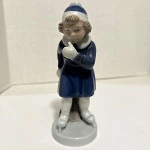 Royal Copenhagen Figurine #4523 Girl Ice Skating signed OX - Picture 1 of 17