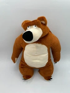 RARO Peluche Masha E L'Orso Occhi di Plastica 14" Teddy Marrone - Foto 1 di 11