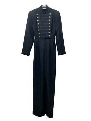 Mono de Colección Dani Michael Para Mujer Talla 5/6 Mameluco Desfile Negro Dorado Botones Foto 1 de 4