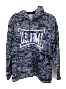 US Army Digital Camo  Hoodie Size Large Green Full Zip Army Strong - Picture 1 of 3