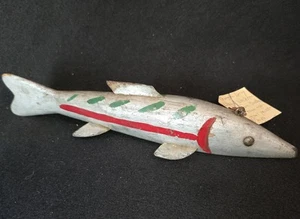Esca Sturgeon 10" Lloyd Wachter anni 40 pesca sul ghiaccio esca intagliata/dipinta a mano @R - Foto 1 di 11