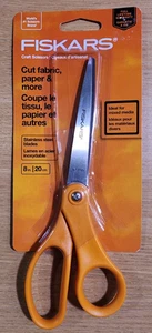 Fiskars 8" Craft Scissors Stainless Steel Blades – Orange Handle - Picture 1 of 2