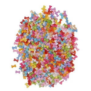 ・1000Pcs Dog Bone Buttons Bright Vivid Colors Cute Dog Bone Two Holes Durable - Picture 1 of 12