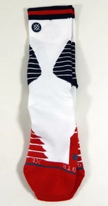 1-Pair New Orleans Pelicans NBA Team Issued White Red & Blue Socks Quarter XL - Picture 1 of 7