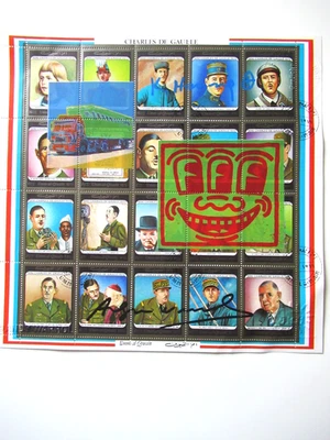 A.WARHOL/K.HARING: SERIGRAPHIE , ORIGINALSIGNATUR AUF 20er STAMP-BOGEN USPS-STP - Bild 1 von 4