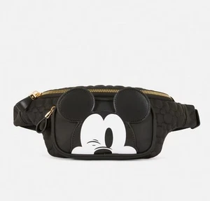 NUEVO CON ETIQUETAS Disney Mickey Mouse Negro 3D Riñonera Bolsa Bolso! - Imagen 1 de 4