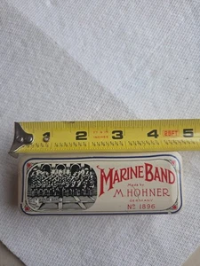 Vintage Hohner Marine Band 1896 Harmonica Key C A440 Germany with Box 10 Hole - Picture 1 of 7