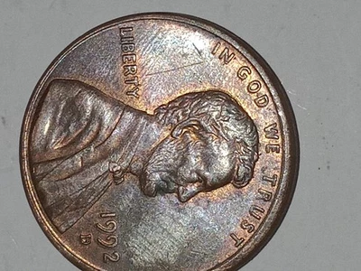 1992 D Lincoln Memorial Penny Error Doubled Die Date/Mint Mark & Clad Error (E) - Image 1 of 4