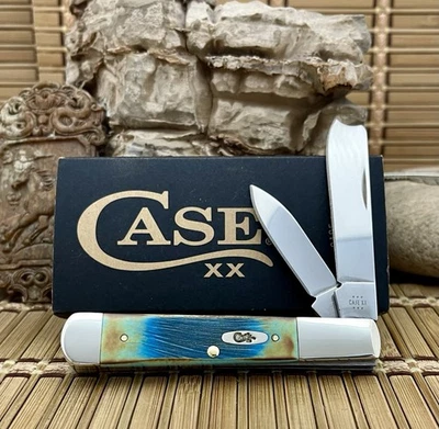 Faca de bolso Case XX EUA cortada à mão serra azul caribenha barlow - Imagem 1 de 4