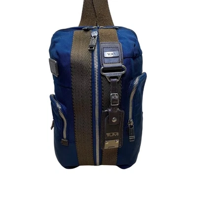 Tumi womens Blue Nylon Adjustable Strap Multiple Pockets Crossbody Sling Bag - Image 1 of 4