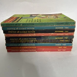 1967 Fantasy & Science Fiction Magazine - 8 Issues Lot (Jan Mar May Jun +) - Foto 1 di 3