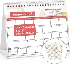 Calendario da scrivania 2025-2026, da gennaio 2025 a giugno 2026 18 8,5 x 7 pollici, colorato - Foto 1 di 9