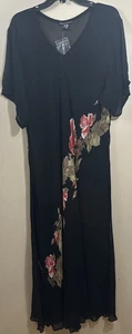 Vestido American Angel De Colección Negro Transparente Superpuesto Y2K Floral Botón Bordado Talla 2X - Imagen 1 de 6