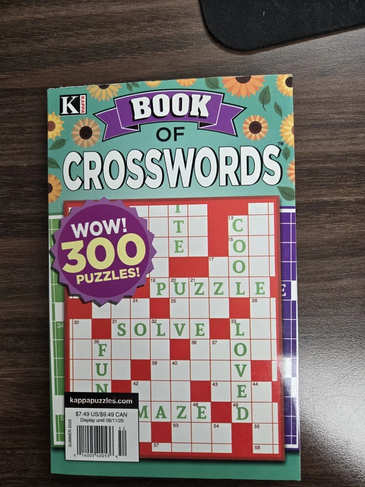Brand New Crossword Puzzle Book "Summer  2025" Edition. Size 5 X 8 - Image 1 of 1