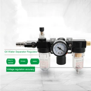 Air Compressor Filter Oil Water Separator Regulator Trap with Regulator Gauge - Picture 1 of 12