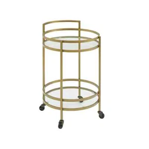 Bailey Gold Round Bar Cart - Picture 1 of 5