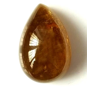 27.30 Carat Natural Greenish Yellow Tourmaline Cabochon 20X14.5 mm Pear Gemstone - Picture 1 of 4