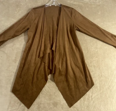 Мягкое окружение открытый передний драпировки искусственной замши куртка размер S седло коричневый L/S - Изображение 1 из 4
