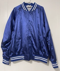 Vintage Augusta Sportswear Blank Blue Striped Baseball Jacket Size 2XL Men's. - Picture 1 of 9