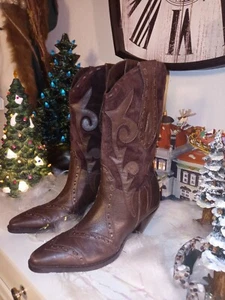 Bass Palomino Cowboy Boots Size 6 - Picture 1 of 11