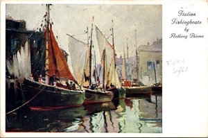 Barcos de pesca italianos barcos de pesca Anthony Thieme Italia postal indivisa espalda - Imagen 1 de 2