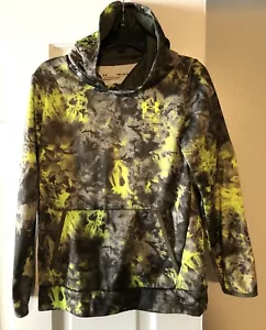 Under Armour Hoodie Youth YMD Green/Lime Camp Loose Fit Sweatshirt Fleece - Picture 1 of 9