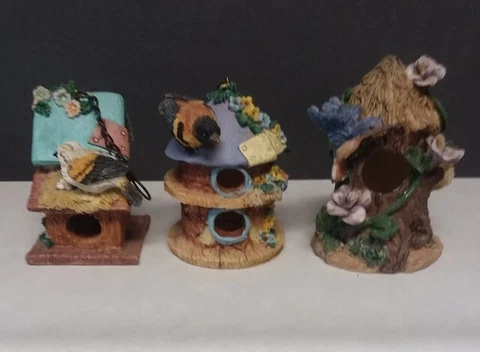 Whimsical Indoor Birdhouses Hanging & Free-Standing Home Decor Figurines Cover