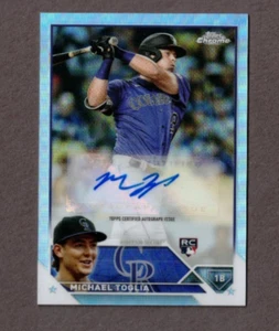 Michael Toglia 2023 Topps cromo refractor automático RC #d 496/499 - Imagen 1 de 2