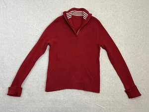 Lauren Ralph Lauren Quarter Zip Ribbed Sweater Women Small Red Old Money Preppy - Bild 1 von 8