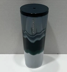 AUTHENTIC 2021 Starbucks Holiday Blue WAVE Venti 24oz Tumbler - No Straw - Picture 1 of 8
