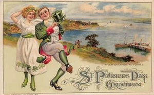 J79/ St Patrick's Day Postcard c1910 John Winsch Foynes River Shannon 35 - Picture 1 of 4