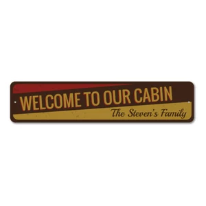 Cabin Sign, Personalized Welcome Sign, Cabin Decor, Metal Lake Metal Wall Decor - Picture 1 of 4