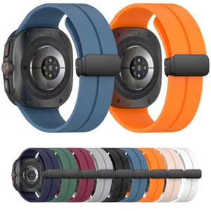 Silicone Band Metal Magnetic Buckle Strap For Samsung Galaxy Watch 7 Ultra 47mm  - Zdjęcie 1 z 33