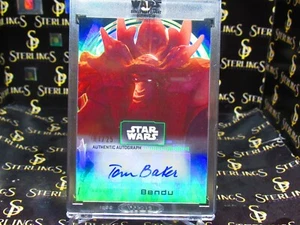 2022 TOPPS STAR WARS SIGNATURE SERIES GREEN PARALLEL SSP #/25 Bendu Tom Baker 🔥 - Picture 1 of 3