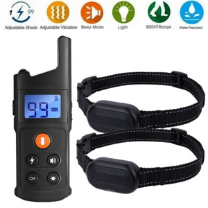 Dog Training Collar Rechargeable 3 Training Modes Waterproof 2600 Feet Remote - Picture 1 of 14
