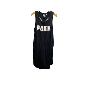 Puma Girl's Black Racerback Dress Size M Sleeveless Spell Out. Logo - Picture 1 of 4
