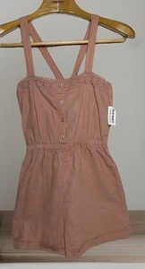Girl’s Romper Sleeveless Dusty Pink Garter Waist One-Piece XL 14/16 Old Navy NWT - Picture 1 of 9