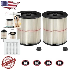 2-Pack Wet/Dry Vacuum Cartridge Filters for Shop Vacs 5-32 Gal - Picture 1 of 12