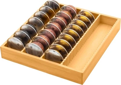 Soporte de almacenamiento de cápsulas de café de bambú inserto de cajón para mostrador compatible  Foto 1 de 4
