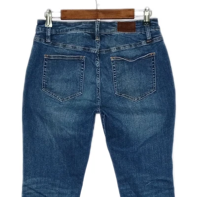 LANDS' END Mujer Vaqueros Ajustados Curvilíneos Talla 10 Elásticos tiro Medio Azul Lavado Mediano Foto 1 de 4