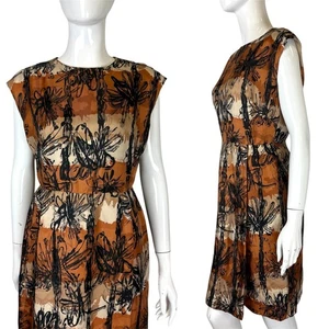 Vintage Kleid 1950er 8-10 Bronze Gold Original Wahr Joe Forman Party Cocktail - Picture 1 of 8