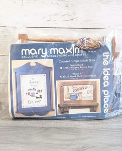 Vintage Mary Maxim Handarbeit Bastelset Rasur Handtuchhalter gezählt Kreuzstich versiegelt - Bild 1 von 3