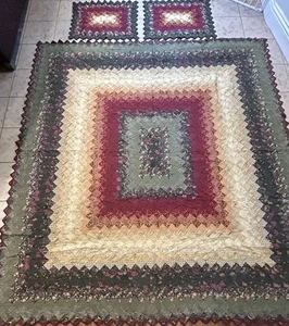 Vintage Donna Sharp signiert 2001 Gewürz Briefmarke King 94" x 102" Quilt & Shams - Bild 1 von 18