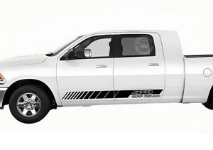 2 PCS Graphic Side Door Stripe Car Sticker For Dodge RAM 4x4 Off Road Decals - Picture 1 of 9