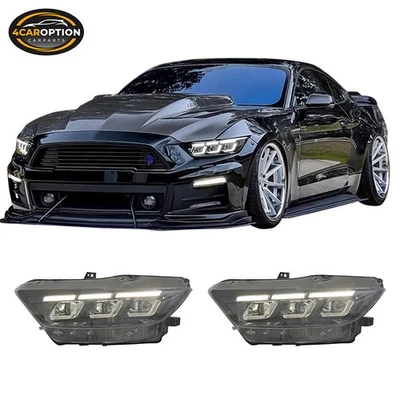 Fits 15-22 Ford Mustang Shelby 2024 Style LED Headlights Head Lamp Pair - Image 1 of 2
