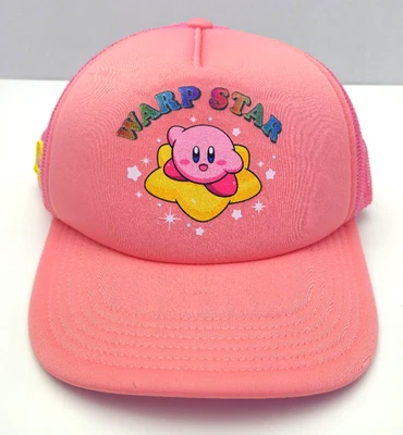 BioWorld Kirby Warp Star Foil Print Foam Trucker Hat Pink Nintendo - Image 1 of 4