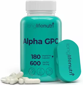 Alpha GPC Choline Supplement 600Mg – 180 Vegetarian Capsules, High Purity Noo... - Picture 1 of 1