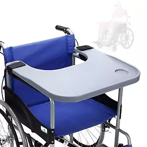 Rollstuhl Tablett Therapietisch Speisetisches Rollstuhltisch Abnehmbar Grau NEU - Bild 1 von 23