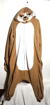 Sloth 睡衣男女通用 S 码纽扣焦糖青少年成人羊毛 — 第 1/4 张图片